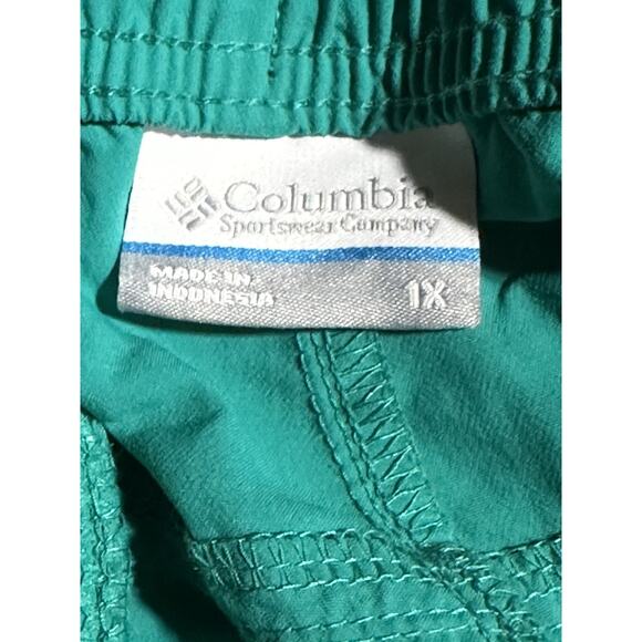 Columbia Cargo Nylon Shorts Men 1X Turquoise Outdoors Swim Quick Dry - Picture 3 of 3